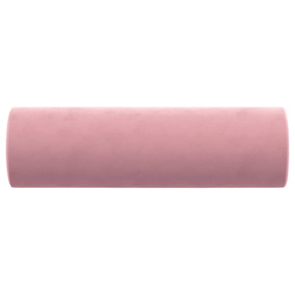 Perne decorative, 2 buc., roz, Ø15×50 cm, catifea