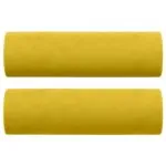 Perne decorative, 2 buc., galben, Ø15×50 cm, catifea