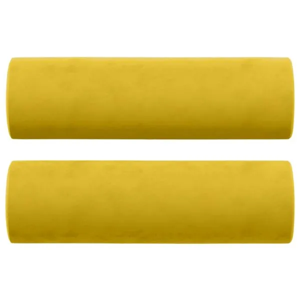 Perne decorative, 2 buc., galben, Ø15×50 cm, catifea