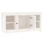 Comodă TV, alb, 103×36,5×52 cm, lemn masiv de pin