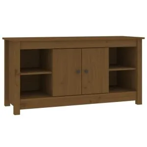 Comodă TV, maro miere, 103×36,5×52 cm, lemn masiv de pin
