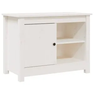 Comodă TV, alb, 70×36,5×52 cm, lemn masiv de pin