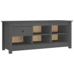 Dulap pentru pantofi, gri, 110x38x45,5 cm, lemn masiv pin