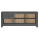 Dulap pentru pantofi, gri, 110x38x45,5 cm, lemn masiv pin