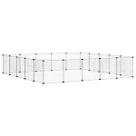 Cușcă animale de companie cu ușă 20 panouri negru 35×35 cm oțel