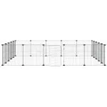 Cușcă animale de companie cu ușă 20 panouri negru 35×35 cm oțel
