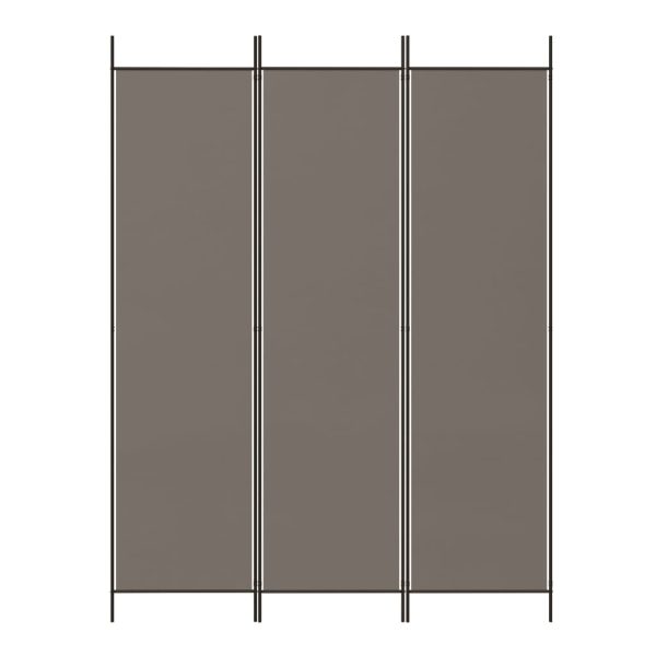 Paravan de cameră cu 3 panouri, antracit, 150×200 cm, textil