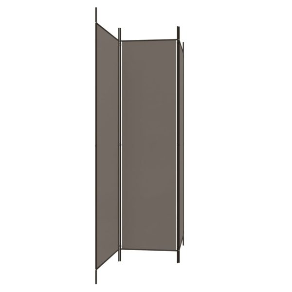 Paravan de cameră cu 3 panouri, antracit, 150×200 cm, textil