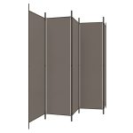 Paravan de cameră cu 5 panouri, antracit, 250 x 220 cm, textil