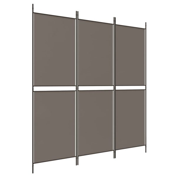 Paravan de cameră cu 3 panouri, antracit, 150 x 180 cm, textil
