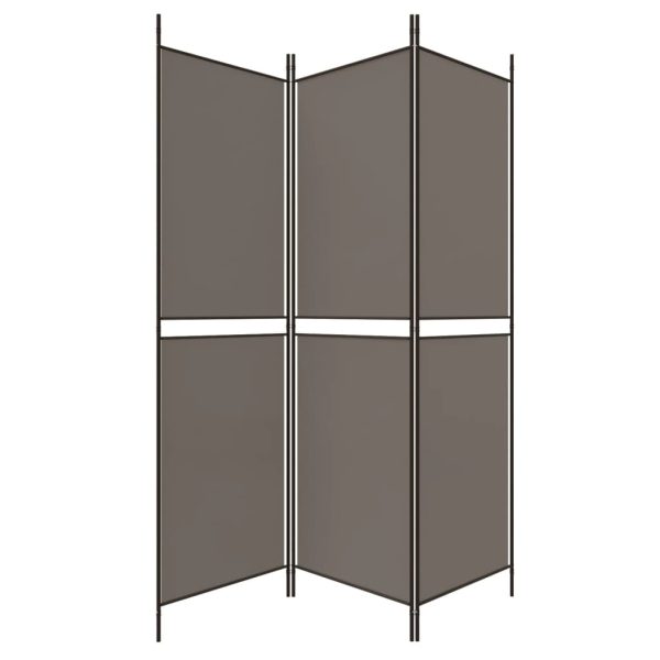Paravan de cameră cu 3 panouri, antracit, 150 x 180 cm, textil