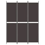 Paravan de cameră cu 3 panouri, maro, 150×200 cm, textil