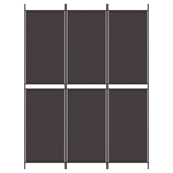 Paravan de cameră cu 3 panouri, maro, 150×200 cm, textil