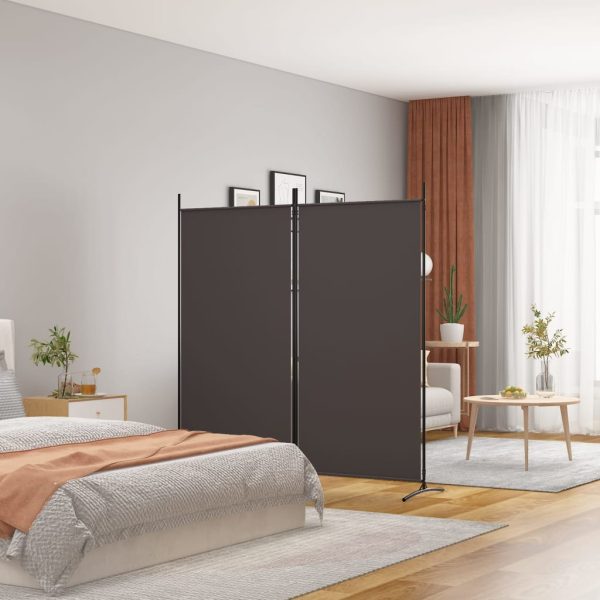 Paravan de cameră cu 2 panouri, maro, 175×180 cm, textil