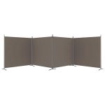 Paravan de cameră cu 4 panouri, antracit, 698×180 cm, textil