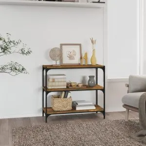 Raft cărți stejar fumuriu 80x33x70