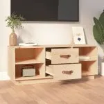 Comodă TV, 100x34x40 cm, lemn masiv de pin