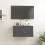 Dulap de perete, gri, 60x30x30 cm, lemn masiv de pin