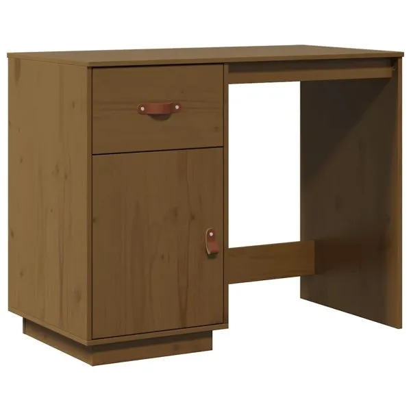 Birou, maro miere, 95x50x75 cm, lemn masiv de pin