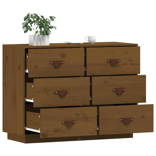 Dulap, maro miere, 100x40x75 cm, lemn masiv de pin
