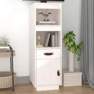 Dulap înalt, alb, 34x40x108,5 cm, lemn masiv de pin