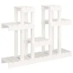 Suport pentru plante, alb, 104,5x25x77,5 cm, lemn masiv de pin