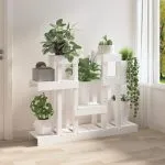 Suport pentru plante, alb, 104,5x25x77,5 cm, lemn masiv de pin