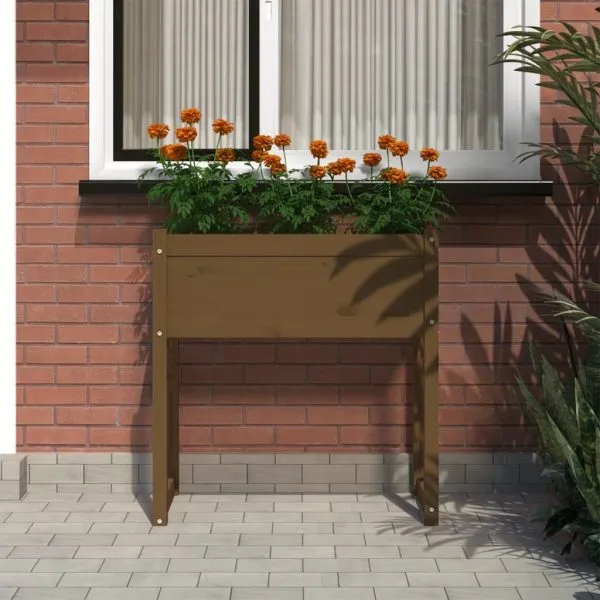 Jardinieră, maro miere, 78x40x81 cm, lemn masiv de pin