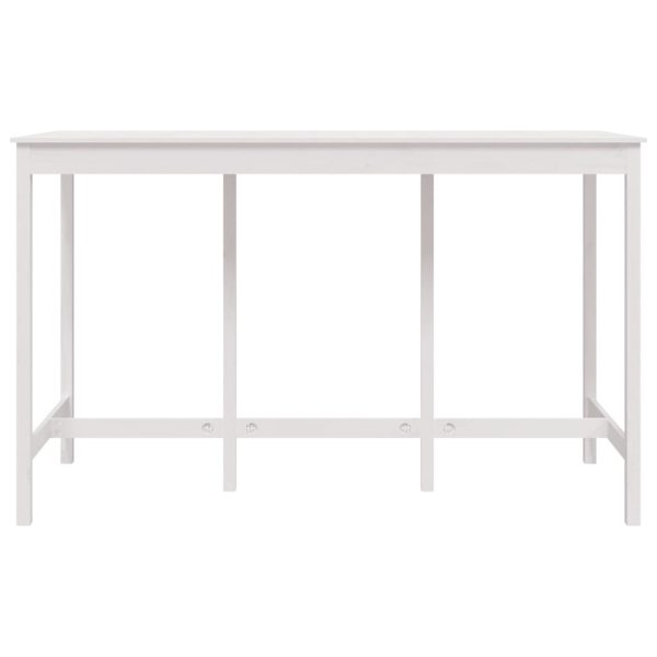 Masă de bar, alb, 180x80x110 cm, lemn masiv de pin