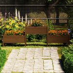Jardinieră, maro miere, 245,5x44x75 cm, lemn masiv de pin