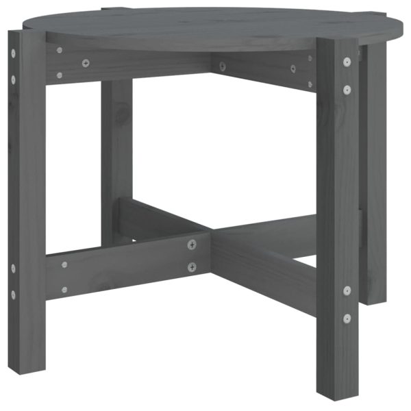 Măsuță de cafea, gri, Ø 62,5×45 cm, lemn masiv de pin