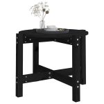 Măsuță de cafea, negru, Ø 62,5×45 cm, lemn masiv de pin