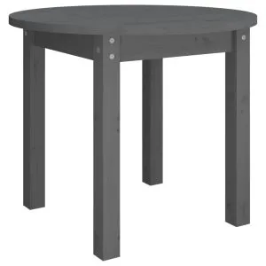 Măsuță de cafea, gri, Ø 55×45 cm, lemn masiv de pin