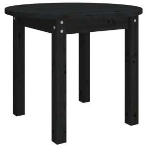 Măsuță de cafea, negru, Ø 55×45 cm, lemn masiv de pin