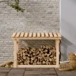 Rastel pentru lemne de foc, 108×64,5×77 cm, lemn masiv pin