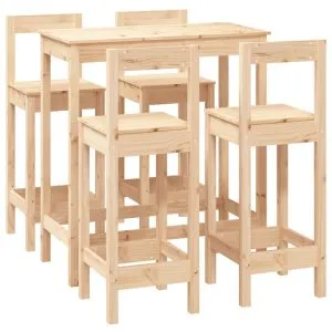 Set mobilier de bar, 5 piese, lemn masiv de pin
