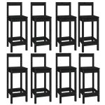 Set mobilier de bar, 9 piese, negru, lemn masiv de pin