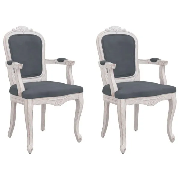 Scaune de sufragerie 2 buc. gri 62×59,5×100,5 cm, catifea