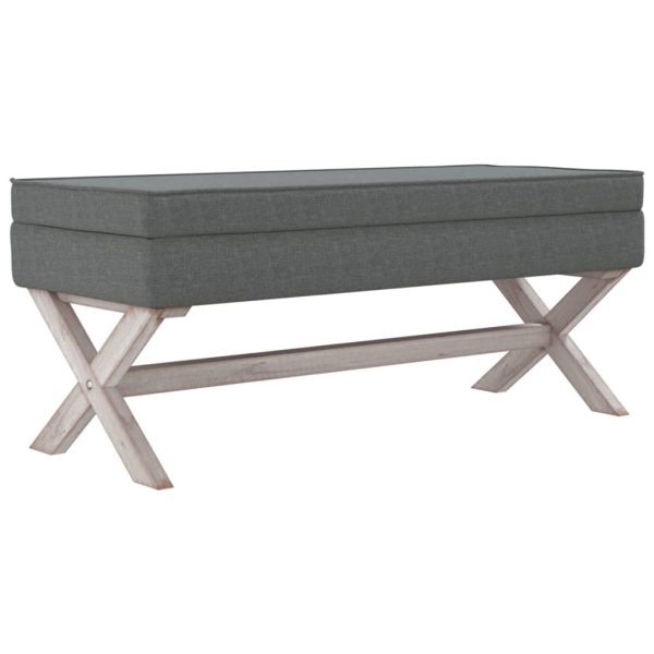 Taburet de depozitare, gri închis, 110x45x49 cm material textil