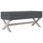 Taburet de depozitare, gri închis, 110x45x49 cm, catifea