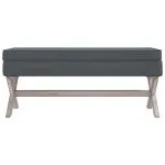 Taburet de depozitare, gri închis, 110x45x49 cm, catifea
