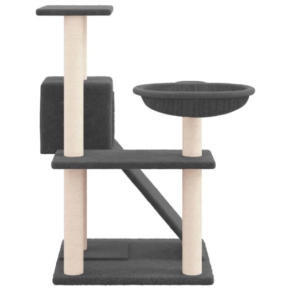 Ansamblu pisici cu stâlpi din funie sisal, gri închis, 82 cm