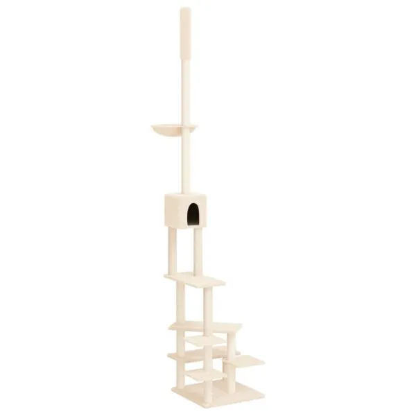 Ansamblu pisici din podea până la tavan, crem, 268,5-294,5 cm