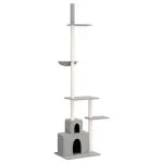 Ansamblu pisici podea până la tavan gri deschis 250,5-276,5 cm