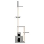 Ansamblu pisici podea până la tavan gri deschis 250,5-276,5 cm