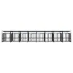 Padoc pentru câini de exterior cu acoperiș, 15,02 m², oțel