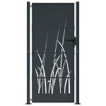 Poartă pentru grădină, antracit, 105×205 cm, oțel, model iarbă