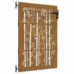 Poartă pentru grădină, 85×150 cm, oțel corten, model bambus