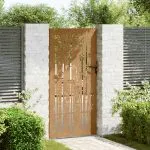 Poartă pentru grădină, 85×200 cm, oțel corten, model bambus
