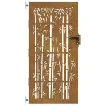 Poartă pentru grădină, 85×200 cm, oțel corten, model bambus